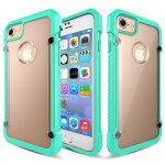 Wholesale iPhone 7 Clear Defense Hybrid Case (Green)